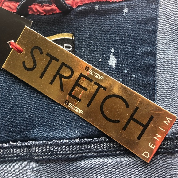 Blue Denim Jacket with Paint Splatter Print Neon Green details 4X NWT - Picture 6 of 6